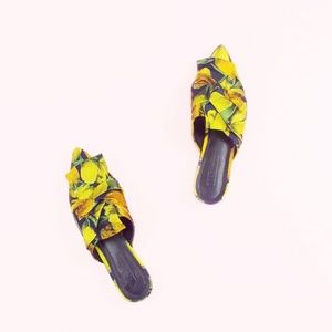 ASOS Design Marling Bow Mule Jacquard Slides